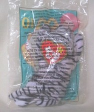 McDonald Ty Blizz White Tiger Toy Animal 10 2000 Still In Bag