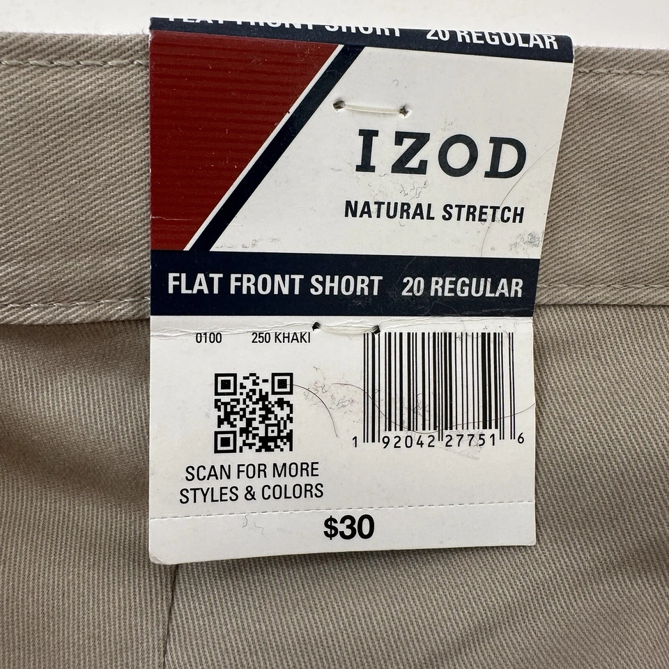 Pantalones Cortos Izod Natural Elastizados Junior Niñas Caqui 20 Reg Frente Plano 12” Entrepierna Nuevos con Etiquetas Foto 4 de 4