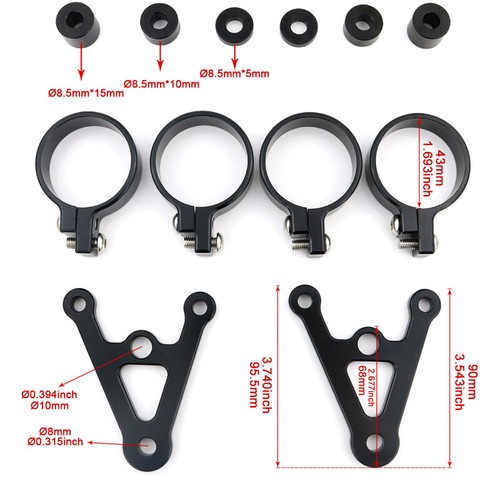 Soporte para faros de motocicleta de aluminio horquilla delantera soporte de montaje de faros redondos - Imagen 17 de 24