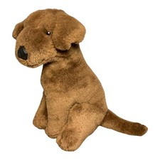 Vintage Novartis HA-LO Brown Chocolate Lab Plush Puppy Dog Stuffed Animal 14  