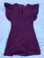 Loft Flutter Sleeve A-line Dress Plum Purple  Size 4