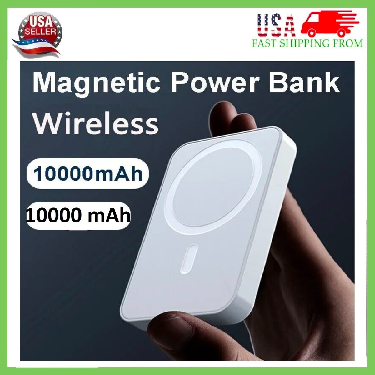 Power Bank Magnetico Wireless 10000mAh Con Ricarica Rapida 20W - Compatibile Con Magsafe Per IPhone 15/14/13/12 Pro Max (Nero) - 3