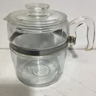 Vintage Pyrex Flameware Glass Stovetop Coffee Pot Percolator 6 /9 Cup #7759