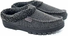 Dearfoams Men's Slippers Memory Foam Black Sizes 7 8 9 10 11 12 13 14