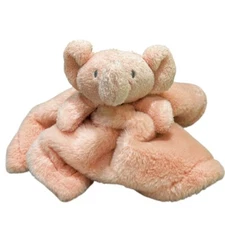 Elephant Baby Lovey Plush Peachy Pink 14 Inch Security Blanket Wendy Bellissimo