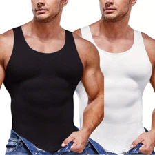 Mens Body Shaper Luv Tank Gynecomastia Compression Shirts Shaping Shaper Vest