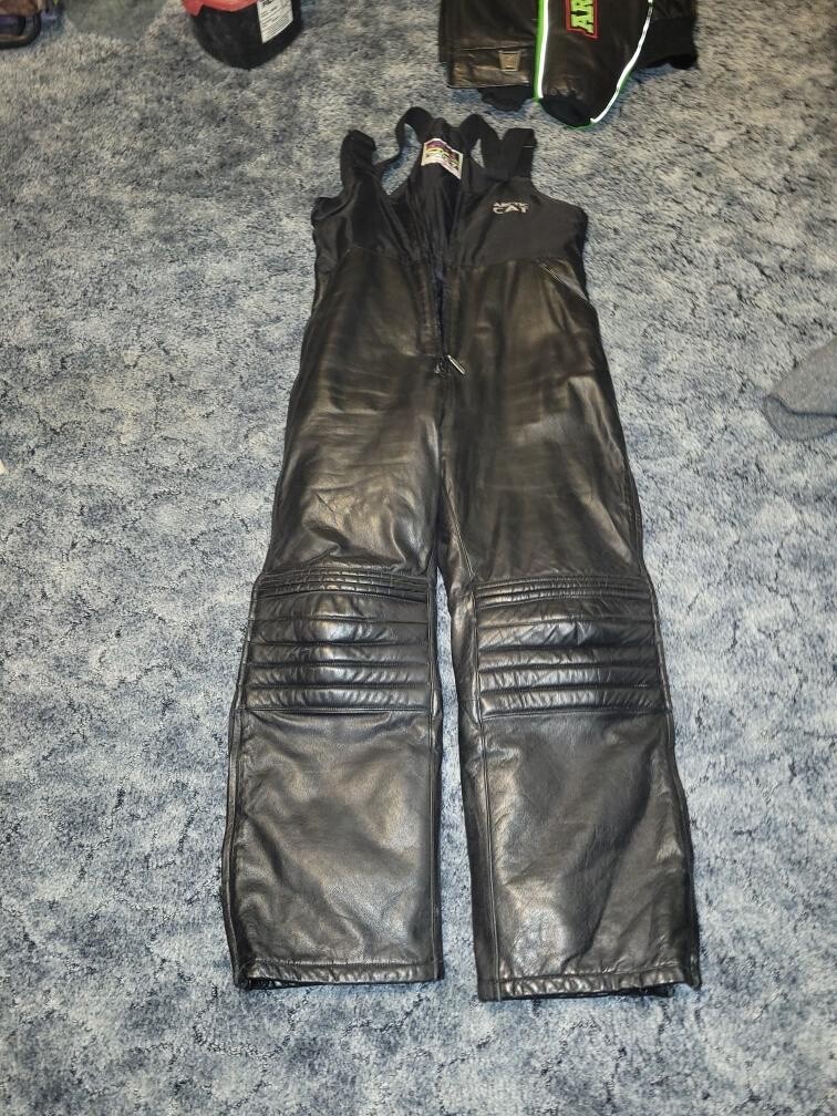 Vintage arctic cat leather jacket and leather bibs eBay