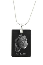 Cane Corso, Italian Cane Corso - Crystal pendant with dog, silver necklace with