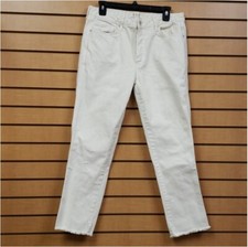 We The Free Crop Ankle Jeans Cream Denim Size 29 Button Fly Boho Festival Style