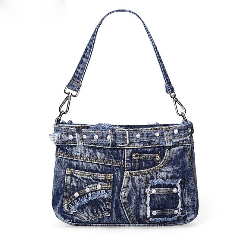 New Casual Fashion Denim Women Bag Handbags Jeans Totes