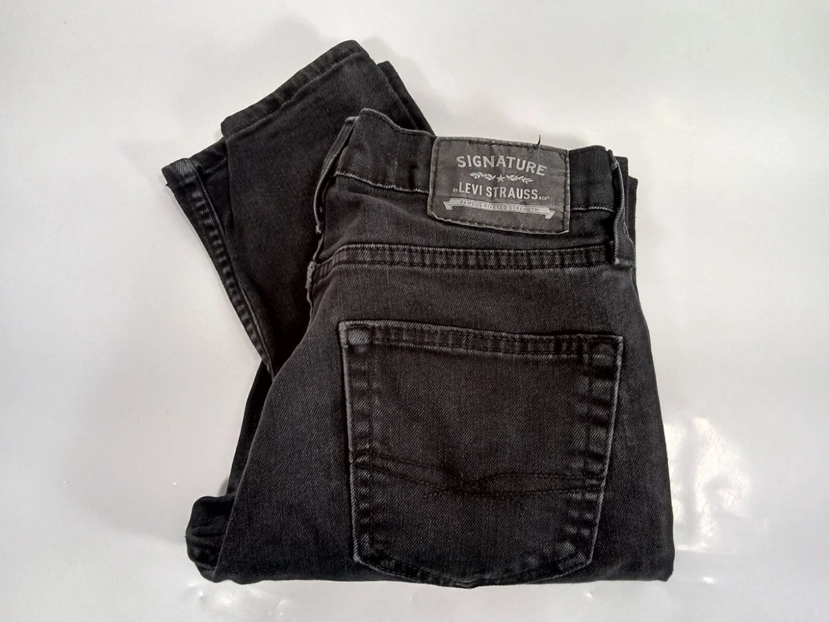 Levi Strauss Men s Signature Skinny Jeans Black 28 x 29 eBay