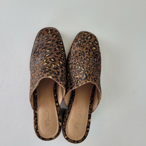 Madewell The Carey Mule Women's Sz 8.5 Painted Leopard Cheetah Animal Calf Hair - Picture 6 of 7