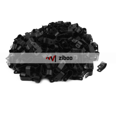 400Pcs Nylon R Type 10.4mmCable Cord Wire Clamp Clip Fastener Black24x10x12.5 Kd