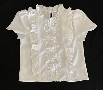 Beautiful Girl's School Blouse Size 6-7y White