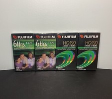 Fuji Film HQ  T120 Blank VCR Video Cassette Tapes 6 Hours 4 Pack VHS New Sealed