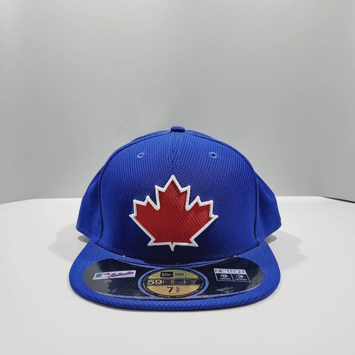 Toronto Blue Jays Hat Fitted Mens 5/8 Blue Red Maple Leaf Logo