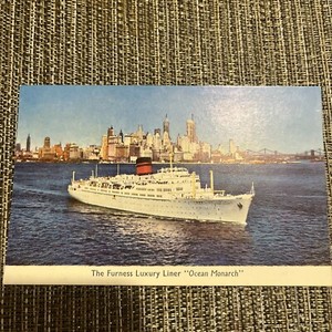 Furness Luxury Liner, Ocean Monarch, Vintage c1959 Postcard