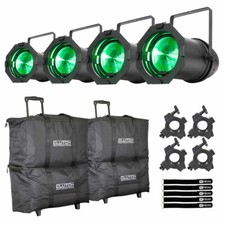 ADJ Par Z150 RGBA 150W Quad RGBA C.O.B. LEDs Light Fixtures 4-Pack with Bags ...