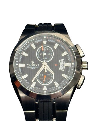 CROTON ALL STAINLESS STEEL CHRONO WATCH