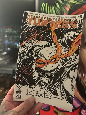 teenage mutant ninja turtles sketch. Signed By Kevin Eastman