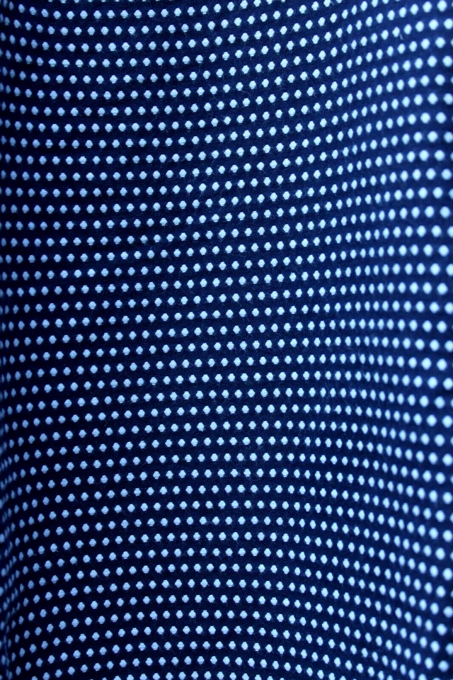 Toscano Navy Dress Shirt Polka Dots Long Sleeve Button 100% Cotton Size Large - Image 4 of 4