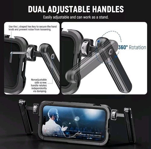 NEEWER 15 Pro Cage Video Rig with Dual Handles, Quick Release 67mm Filter... - Picture 5 of 12