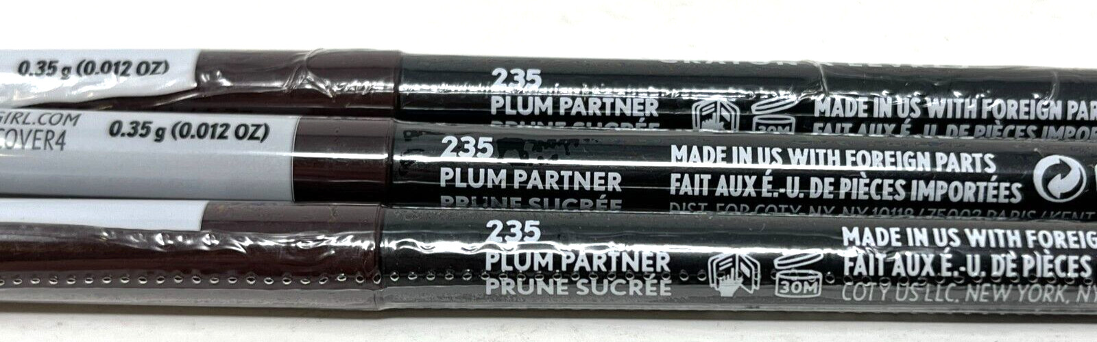 (3) Covergirl Exhibitionist Lip Liner 0.012 oz Sealed 235 - Plum Partner