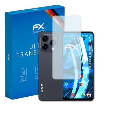 atFoliX 3x Displayschutzfolie für KXD A16 Plus Schutzfolie klar Folie