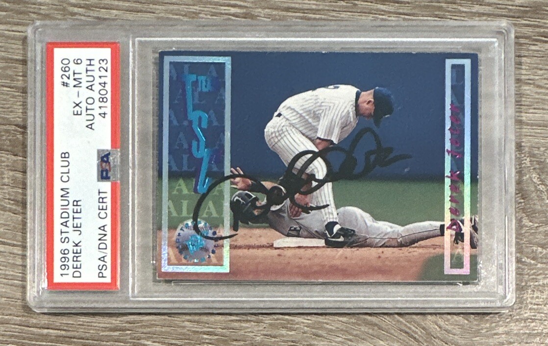 DEREK JETER 1996 Stadium Club #260 PSA/DNA 6 AUTO AUTHENTIC