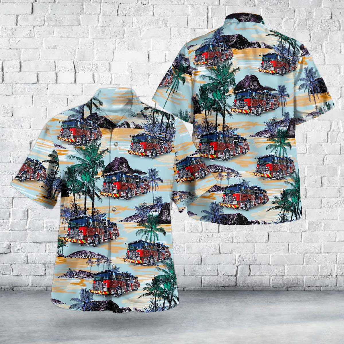 Freeport Illinois Freeport Fire Department Hawaiian Shirt