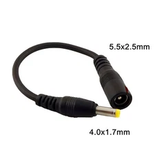 DC Power Jack 5.5 x 2.5mm Female to 4.0x 1.7mm Male Plug Connector Adapter Cable