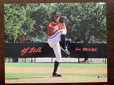 KYLE MULLER SIGNED AUTO 11X14 PHOTO ATLANTA BRAVES RARE INSCRIPTION BECKETT COA