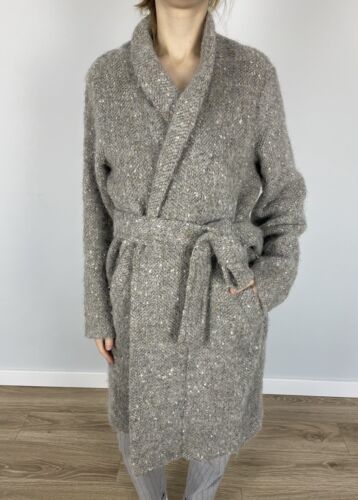 IRO Knit Boucle Valie Coat 16W Grey Size 40 M Card