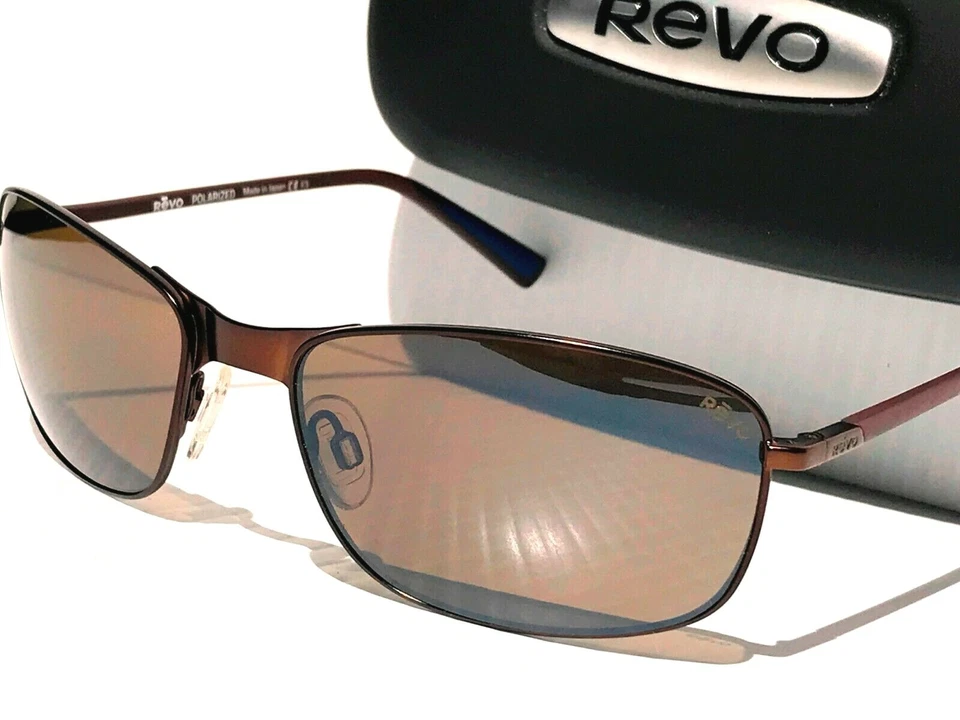 NUEVO SEÑUELO REVO marco de cobre con gafas de sol de golf Tierra marrón polarizadas 1084 02 BR Foto 3 de 4