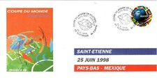 3170+FDC CARTE 1er JOUR COUPE DU MONDE DE FOOT  FRANCE 98 PAYS-BAS  /  MEXIQUE