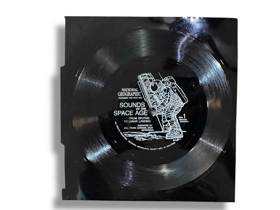 National Geographic Flexi-Disc Vinyl 7" Sounds Of The Space Age 1969 Mono 33 RPM - Image 3 of 3