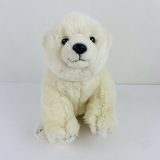 FAO Schwarz White Bear Plush Sitting Polar Bear 10  Stuffed Artic Animal