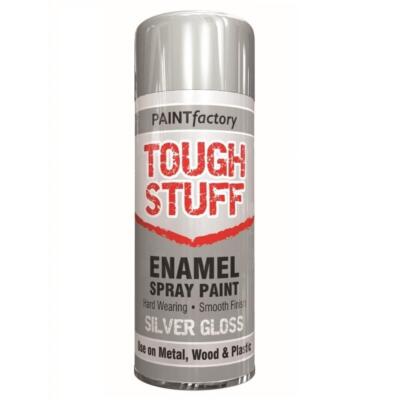 Emaille Effekt Silber Glanz Sprühfarbe Metall Holz Kunststoff Aerosol Spray 400ml