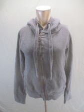 Zella Size S Womens Gray 100 Cotton Hooded Pockets Full Zip Active Jacket 656
