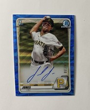 2020 1st Bowman Draft Jared Jones Blue Wave Auto /150 Rookie RC See Photos