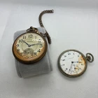 Vintage Waltham Pocket Watch And Admiral Base metal case for Parts-Repair