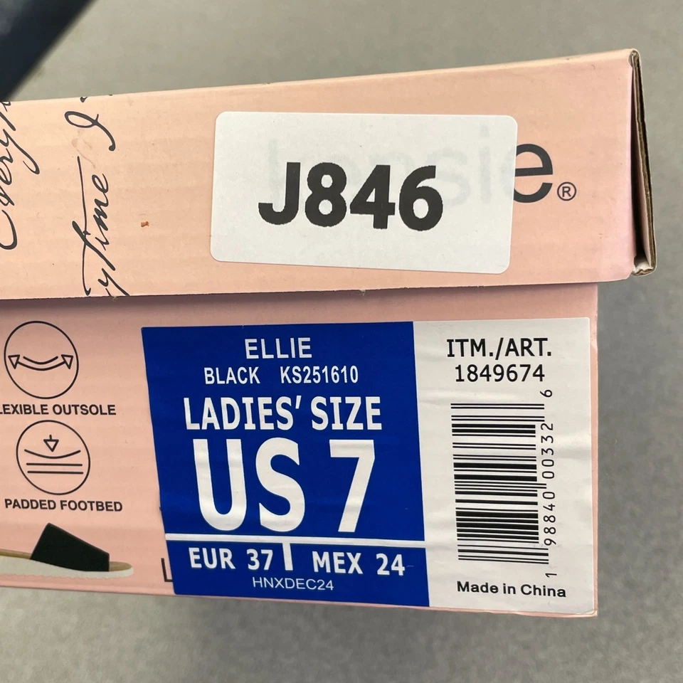 Sandalias de punto con cuña Kensie Ellie para mujer talla 7 negras Foto 4 de 4