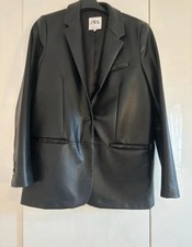 Zara black oversized leather jacket/blazer size s