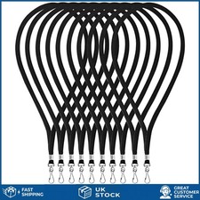 Image of Durable Soft Fabric Flat Neck Lanyards with Steel Swivel Hooks 50 Pack