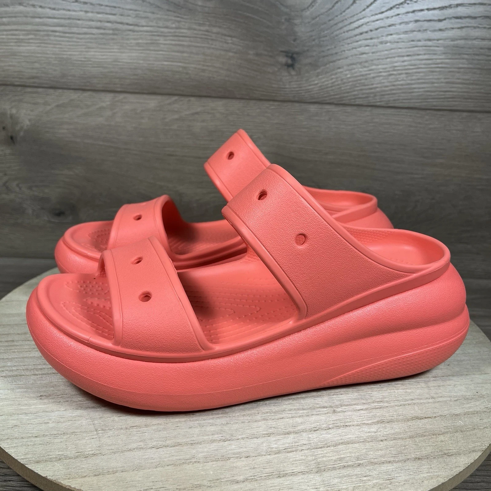 Crocs Classic Crush Sandalo Slide Platform Slip On Salomon Rosa Donna Taglia 9