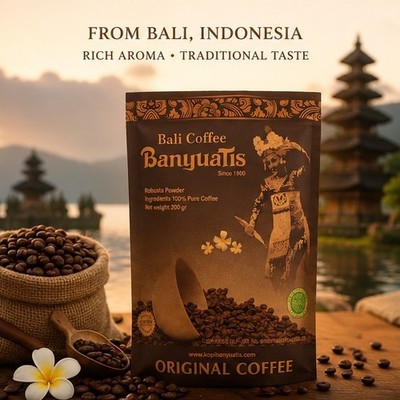 Premium BanyuaTis Indonesia Bali Coffee Legong Original Coffee Robusta 200g