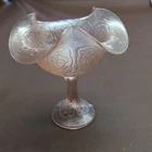 Fenton Velva Rose Iridescent Glass Persian Medallion Compote 75Th Anniversary