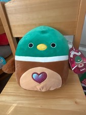 Squishmallows Avery The Mallard Duck 8" Plush with Heart Valentines