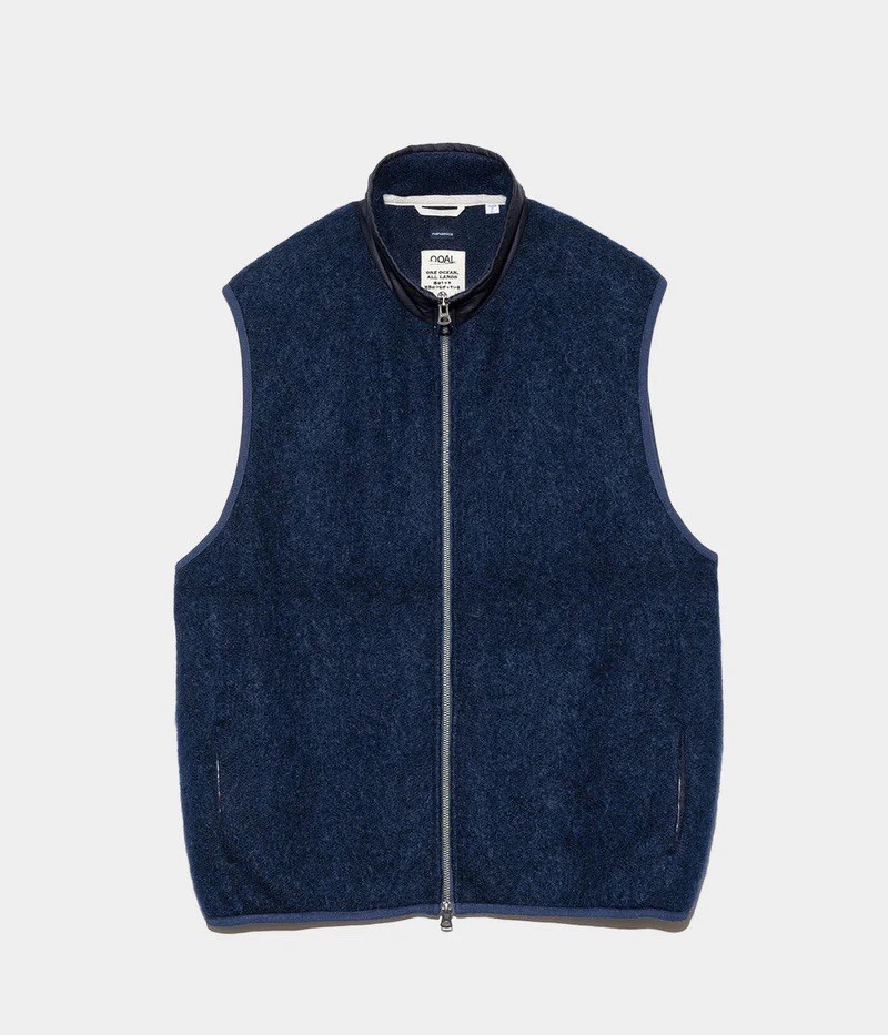 nanamica Navy Zip-Up Mohair Vest Beams Snow peak Japan XL | eBay