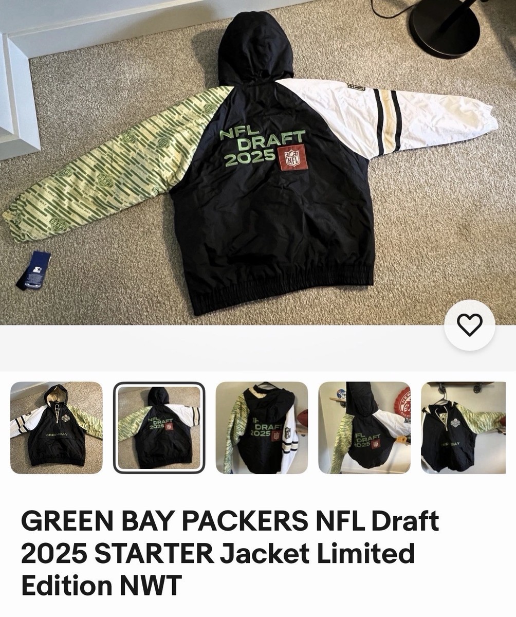 used☆ウエストライド☆迷彩ナイロンジャケット☆38☆黒×緑迷彩 Starter Green Bay Packers NFL Draft 2025 Jacket Black White Green